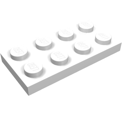 Rendu LDraw de Plaque 2 x 4 (Plate 2 x 4), couleur indicative