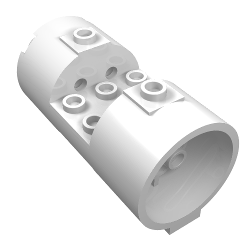 Rendu LDraw de Cylindre 3 x 6 x 2 2/3 tenons creux horizontaux (Cylinder 3 x 6 x 2 2/3 Horizontal Hollow Studs), couleur indicative