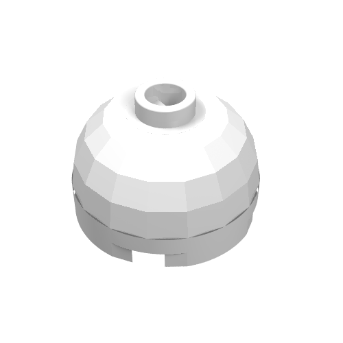 Rendu LDraw de Brique ronde 2 x 2 Haut du dôme, Bloqué ouvert tenon, Sans axe inférieur (Brick Round 2 x 2 Dome Top, Blocked Open Stud, No Bottom Axle Holder), couleur indicative