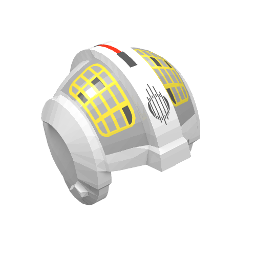 Casque rebelle pilote, crête centrale avec grille jaune sur motif imprimé gris bleuté clair (Helmet Rebel Pilot, Center Ridge with Yellow Grid on Light Bluish Gray Print)