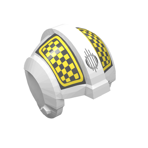 Casque rebelle pilote, arête centrale avec motif imprimé à damier (Helmet Rebel Pilot, Center Ridge with Checkered Print)