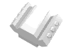 Rendu LDraw de Brique inclinée 2 x 2 Non tenons avec extensions de bloc latérales inclinées (Brick Sloped 2 x 2 No Studs with Angled Side Block Extensions), couleur indicative