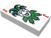 Rendu LDraw de Tuile 1 x 2 avec motif imprimé Joker (Tile 1 x 2 with Joker Print), couleur indicative
