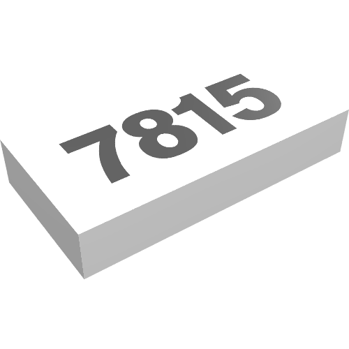 Rendu LDraw de Tuile 1 x 2 avec motif imprimé '7815' (Tile 1 x 2 with '7815' Print), couleur indicative