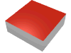 Rendu LDraw de Tuile 1 x 1 avec motif imprimé dessus Scala rouge (Tile 1 x 1 with Scala Red Top Print), couleur indicative