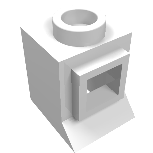 Rendu LDraw de Fenêtre 1 x 1 x 1 classique avec long seuil, sans verre (Window 1 x 1 x 1 Classic with Long Sill, No Glass), couleur indicative