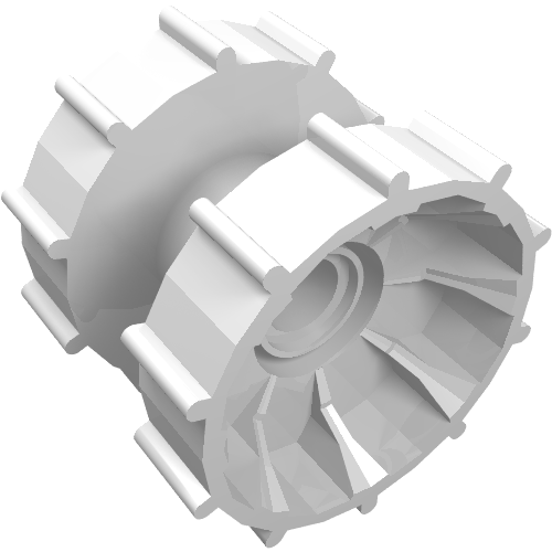 Rendu LDraw de Moyeu Technic (Technic Tread Hub), couleur indicative