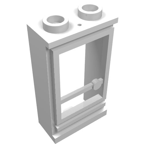Rendu LDraw de Porte 1 x 2 x 3 gauche avec tenons creux, sans verre (Door 1 x 2 x 3 Left with Hollow Studs, No Glass), couleur indicative
