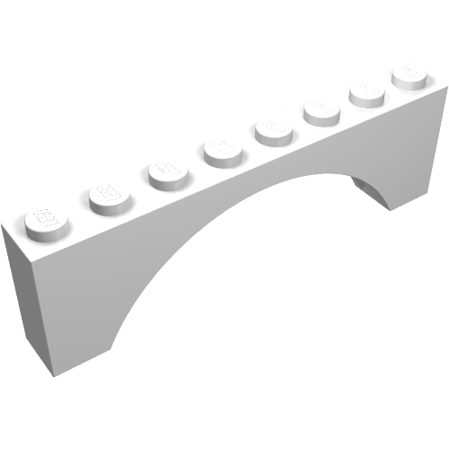 Rendu LDraw de Brique Arche 1 x 8 x 2 (Brick Arch 1 x 8 x 2), couleur indicative