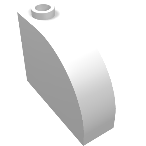 Rendu LDraw de Brique courbée 1 x 3 x 2 (Brick Curved 1 x 3 x 2), couleur indicative