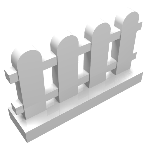 Rendu LDraw de Clôture de piquet 1 x 4 x 2 (Picket Fence 1 x 4 x 2), couleur indicative