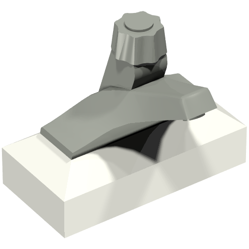 Rendu LDraw de Appuyez sur 1 x 2 Base avec bec gris clair (Tap 1 x 2 Base with Light Gray Spout), couleur indicative