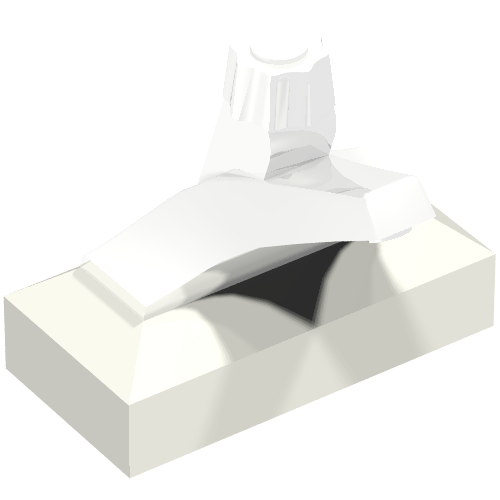 Rendu LDraw de Robinet 1 x 2 base avec bec en argent chromé (Tap 1 x 2 Base with Chrome Silver Spout), couleur indicative