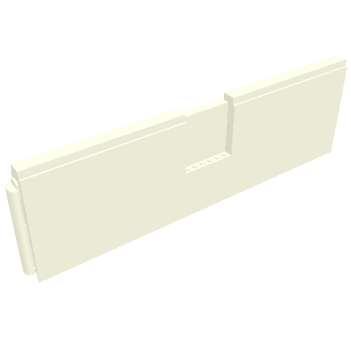 Rendu LDraw de BYGGLEK Side panneau, 44 x 10 x 2, 6 x 6 x 1 Cutout, couleur indicative