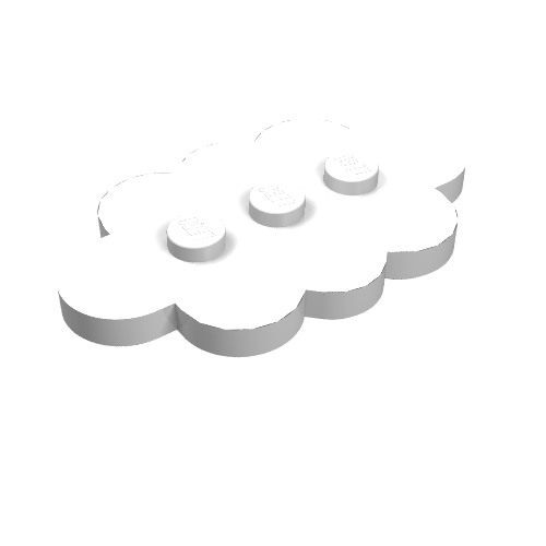 Plaque Nuage spécial 3 x 5 avec 3 centres tenons (Plate Special 3 x 5 Cloud with 3 Center Studs)