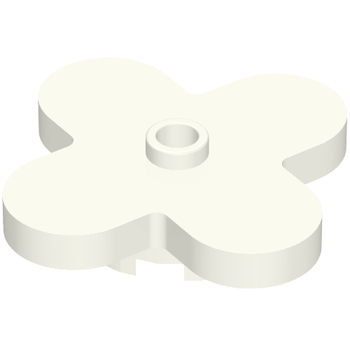 Fleur 4 x 4 pétales arrondis avec centre tenon (Flower 4 x 4 Rounded Petals with Center Stud)