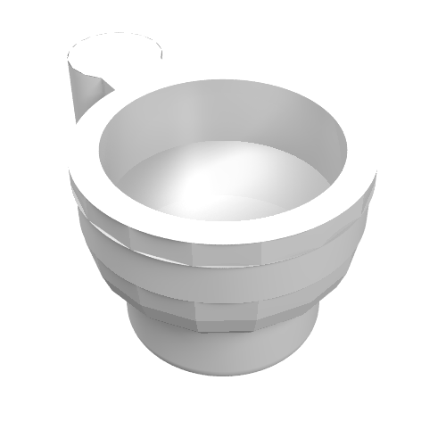 Rendu LDraw de Équipement tasse / tasse à thé (Equipment Cup / Teacup), couleur indicative