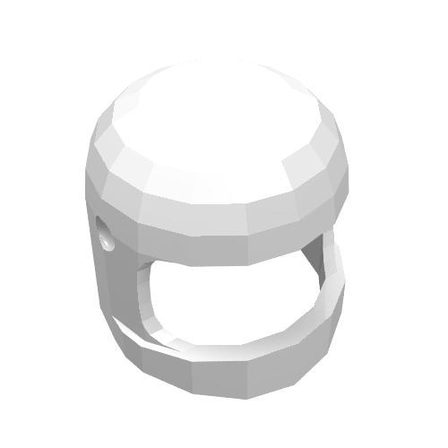 Casque classique avec protège-menton épais et visière (Helmet Classic with Thick Chin Guard and Visor Dimples)