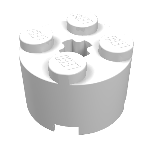 Brique ronde 2 x 2 avec trou pour axe (Brick Round 2 x 2 with Axle Hole)