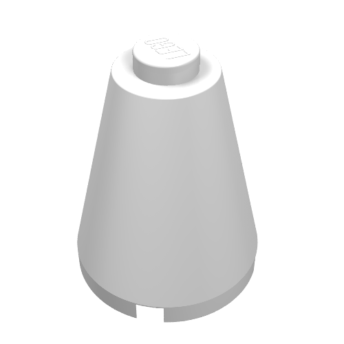 Rendu LDraw de Cône 2 x 2 x 2, tenon plein (Cone 2 x 2 x 2, Solid Stud), couleur indicative