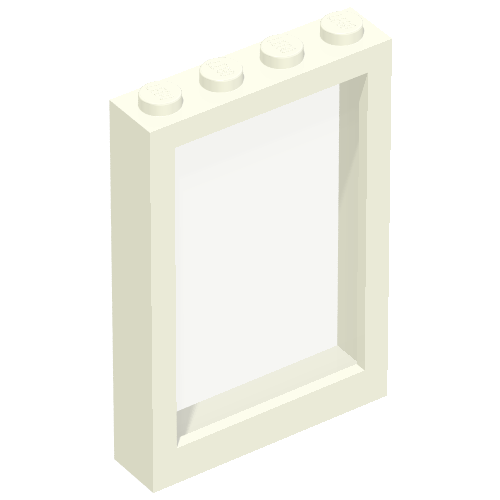 Rendu LDraw de Fenêtre 1 x 4 x 5 avec verre fixe (Window 1 x 4 x 5 with Fixed Glass), couleur indicative