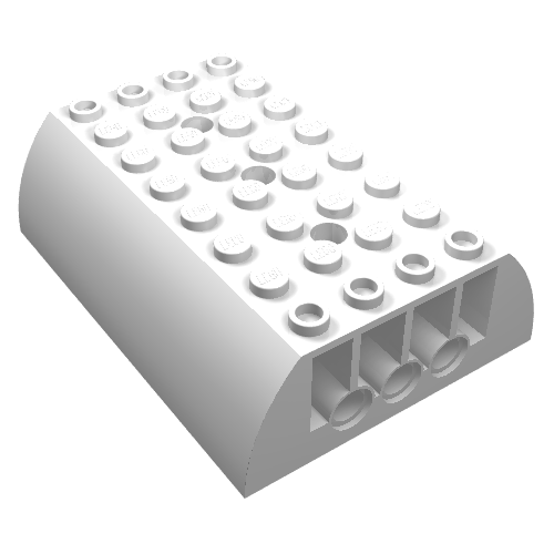 Rendu LDraw de Brique courbe 8 x 6 x 2 double (Brick Curved 8 x 6 x 2 Double), couleur indicative