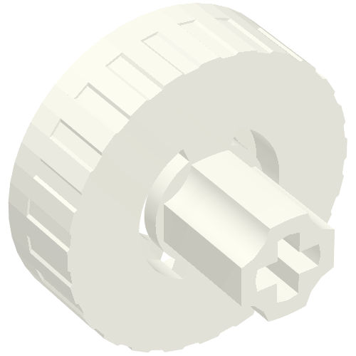 Rendu LDraw de Embrayage Côté extérieur avec axe Connecteur (Clutch Outer Side with Axle Connector), couleur indicative