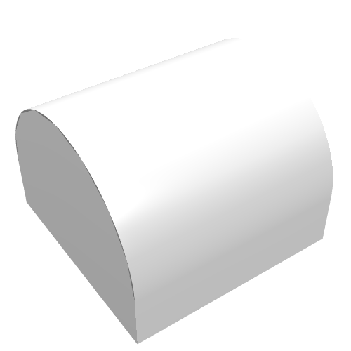 Brique courbée 1 x 1 x 2/3 double sommet courbé, sans tenons (Brick Curved 1 x 1 x 2/3 Double Curved Top, No Studs)