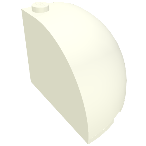 Rendu LDraw de Brique coin rond 4 x 4 x 3 quart dôme haut (Brick Round Corner 4 x 4 x 3 Quarter Dome Top), couleur indicative