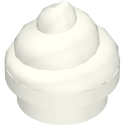 Rendu LDraw de Plaque ronde 1 x 1 haut pivotant / Poo (Plate Round 1 x 1 Swirled Top / Poo), couleur indicative