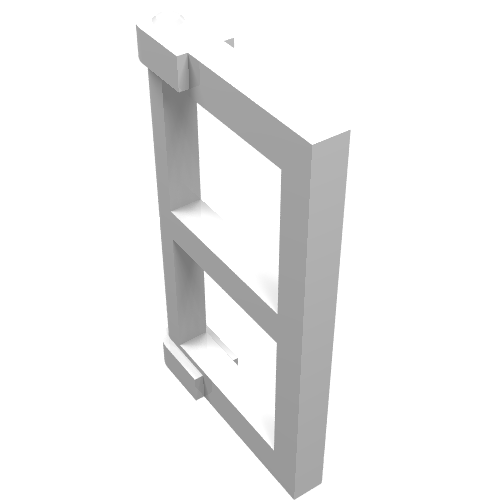 Rendu LDraw de Fenêtre 1 x 2 x 3 panneaux avec des onglets d'angle épais (Window 1 x 2 x 3 Pane with Thick Corner Tabs), couleur indicative