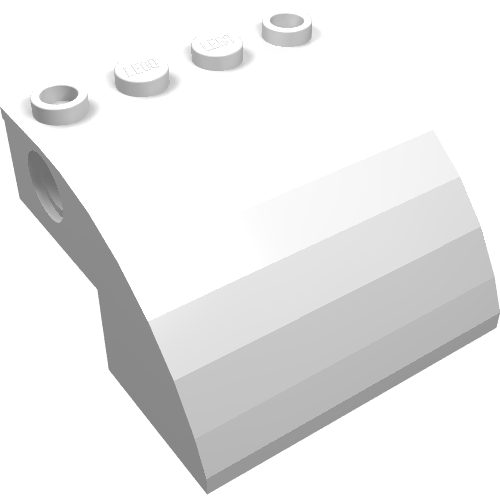 Rendu LDraw de Brique courbée 4 x 4 x 2 avec trous (Brick Curved 4 x 4 x 2 with Holes), couleur indicative