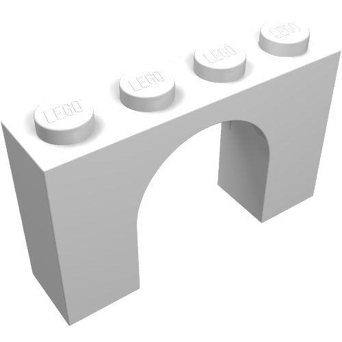 Rendu LDraw de Brique Arche 1 x 4 x 2 (Brick Arch 1 x 4 x 2), couleur indicative