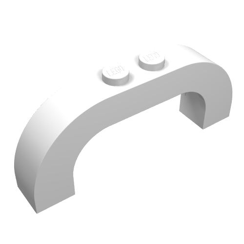 Rendu LDraw de Brique Arche 1 x 6 x 2 supérieure incurvée (Brick Arch 1 x 6 x 2 Curved Top), couleur indicative