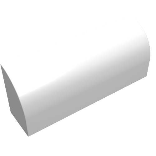 Rendu LDraw de Brique courbée 1 x 4 x 1 1/3 Non tenons, Support intérieur abaissé (Brick Curved 1 x 4 x 1 1/3 No Studs, Lowered Inside Support), couleur indicative