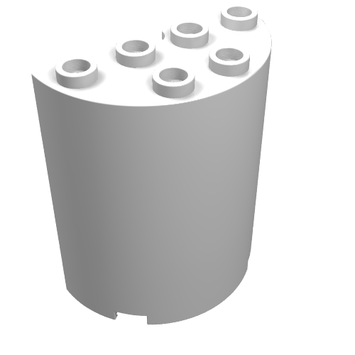 Rendu LDraw de Demi-cylindre 2 x 4 x 4 (Cylinder Half 2 x 4 x 4), couleur indicative