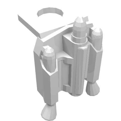 Rendu LDraw de figurine Neckwear Jet Pack avec Nozzles (Mandalorian), couleur indicative