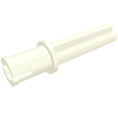 Rendu LDraw de Connecteur-axe Technic 3L sans nervures de friction et axe 2L (Technic Axle Pin 3L without Friction Ridges and 2L Axle), couleur indicative