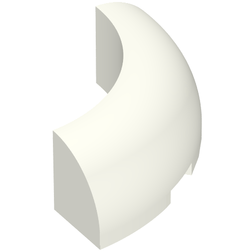 Rendu LDraw de Brique ronde coin 3 x 3 x 1 Non tenons (Brick Round Corner 3 x 3 x 1 No Studs), couleur indicative