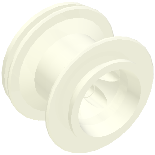 Rendu LDraw de Roue 43.2 x 28 Ballon Petit avec forme + trou pour axe (Wheel 43.2 x 28 Balloon Small with + Shape Axle Hole), couleur indicative