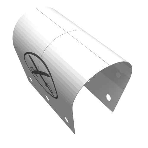 Rendu LDraw de Couvercle de wagon avec motif imprimé Cutlases croisés (Wagon Cover with Crossed Cutlasses Print), couleur indicative