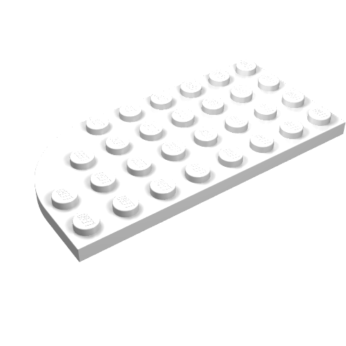 Rendu LDraw de Plaque ronde coin Droite 4 x 8 (Plate Round Corner Right 4 x 8), couleur indicative