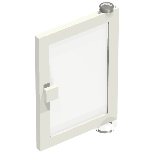 Rendu LDraw de Porte 1 x 4 x 5 droite avec verre transparent (Door 1 x 4 x 5 Right with Trans-Clear Glass), couleur indicative