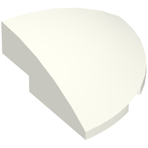 Rendu LDraw de Brique ronde coin, courbé 3 x 3 x 1 quart de cercle (Brick Round Corner, Curved 3 x 3 x 1 Quarter Circle), couleur indicative