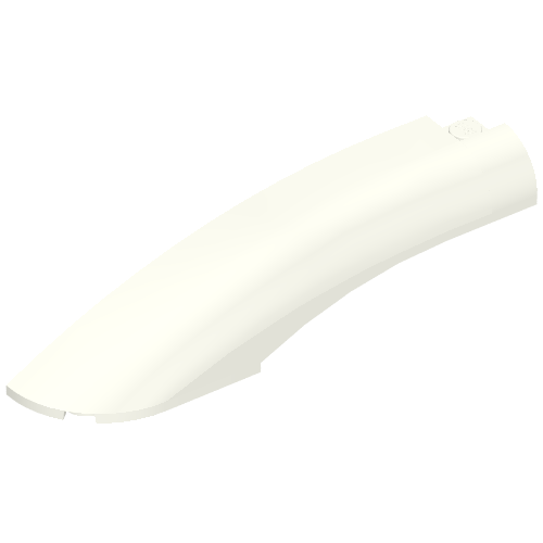 Rendu LDraw de Brique ronde, incurvé 10 x 2 x 2 avec extrémité arrondie gauche (Brick Round, Curved 10 x 2 x 2 with Rounded End Left), couleur indicative