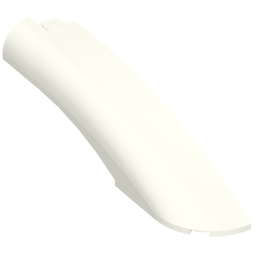 Rendu LDraw de Brique ronde, courbé 10 x 2 x 2 avec extrémité arrondie droite (Brick Round, Curved 10 x 2 x 2 with Rounded End Right), couleur indicative
