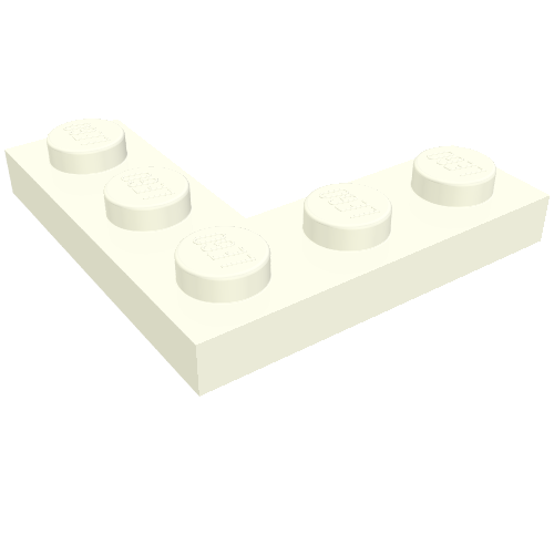 Rendu LDraw de Plaque 3 x 3 coin (Plate 3 x 3 Corner), couleur indicative