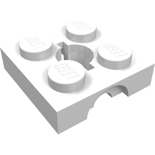 Rendu LDraw de Brique 2 x 2 Support de bras partie supérieure avec trou (Brick 2 x 2 Arm Holder Upper Part with Hole), couleur indicative