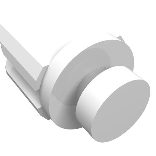 Rendu LDraw de Pièce de bras avec disque et 2 doigts (Arm Piece with Disk and 2 Fingers), couleur indicative