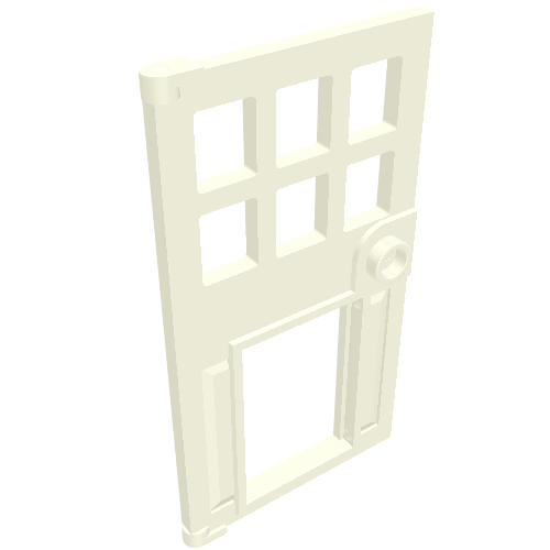 Rendu LDraw de Porte 1 x 4 x 6 avec porte pour animaux de compagnie (Door 1 x 4 x 6 with Pet Door), couleur indicative